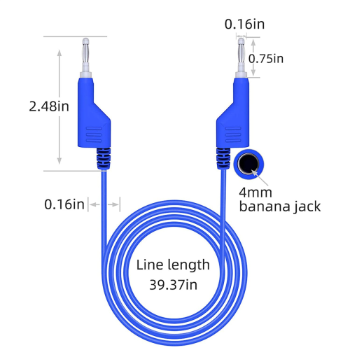5PCS Stackable Banana to Banana Plug Test Cable Wire 3.3Ft/1M 1