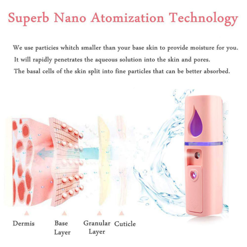 Φορητός ατμομάγειρας Nano Mister Mini με ψεκασμό σε ροζ χρώμα 1