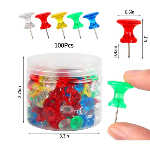 100-Pack Large Thumbtacks for Cork Board Bulletin Board 1