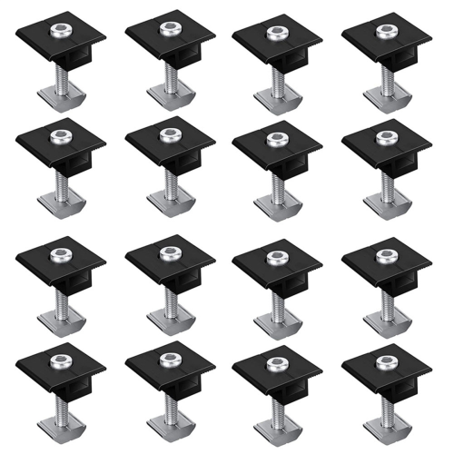 8Pcs Centre Clamp 30mm Black T-Shaped Centre Clamp for Solar Panel
