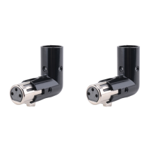 Adaptador de ângulo XLR rotativo de 1 peça com conector duplo macho e fêmea em forma de L