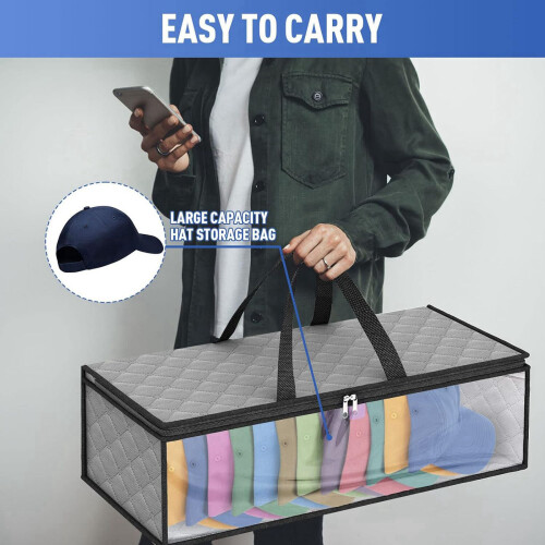 Pacote com 2 bolsas para guardar chapéus de beisebol 1