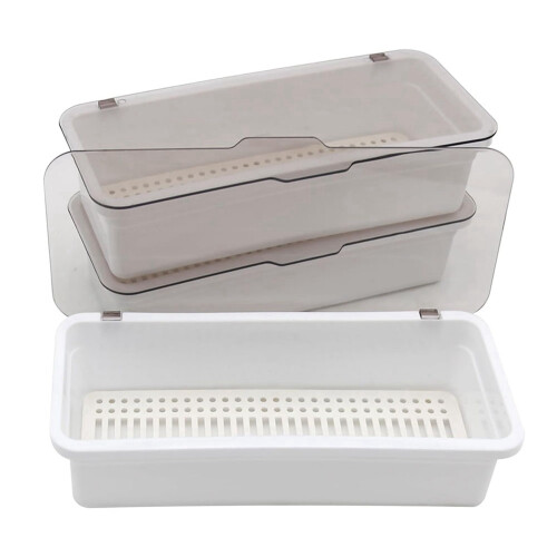Flatware Tray, Utensil Storage with Lid Plastic Cutlery Tray, D 2