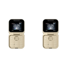 Mini Flip Mobile Phone 2SIM Card Small Display Foldable Phone(Gold)
