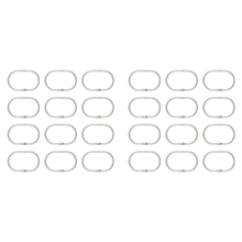 12 Pcs Open Shower Curtain Hook Rings Oval Hanging silver