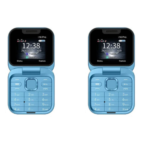 Mini Flip Mobile Phone 2SIM Card Small Display Foldable Phone(Blue)