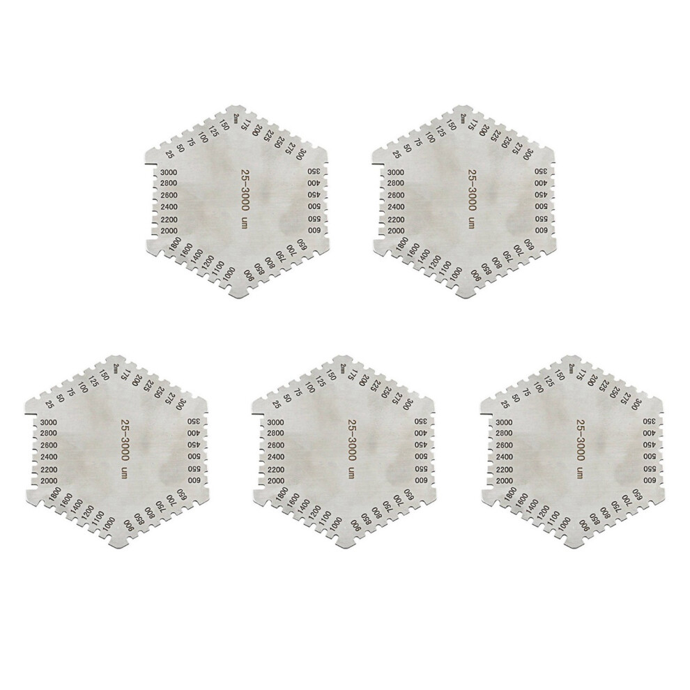 Misuratore Di Spessore A Pettine Esagonale In Acciaio Inossidabile Ad Alta Precisione Per Pellicole Bagnate