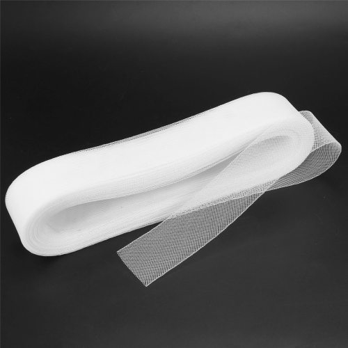 50mm 50Yards Flat Stiff Plain Mesh Braid For Sewing Accessories-White 2