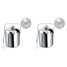 Double-Walled Ice Bucket with Lid, Stainless Steel, 1.3 Liter