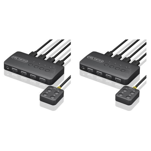 Διακόπτης KVM Διακόπτης USB Προσαρμογέας κοινόχρηστου ελεγκτή 4 είσοδοι 4 έξοδοι