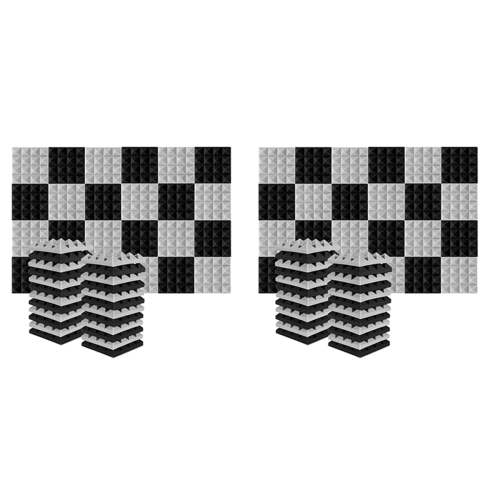 Pyramiden-Schalldämmplatten zur Schallabsorption, Schwarz + Grau