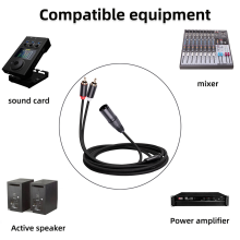 Stereo audio kabel zesilovače směšovací konektor AV kabel 2m