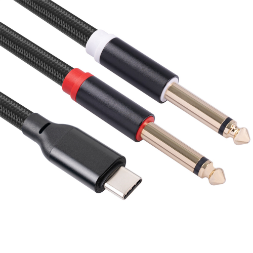 USB C til dobbelt 6,35 mm lydkabel type C til dobbelt 6,35 mm, 1 meter 1