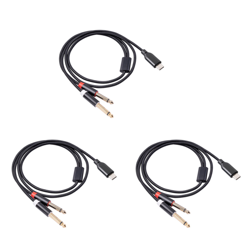 USB C til dobbelt 6,35 mm lydkabel type C til dobbelt 6,35 mm, 1 meter