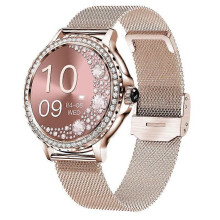 Montre connectée pour femme (dorée) de 1,3 pouce avec détection du sommeil