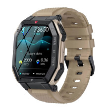 (Khaki) 1,85-Zoll-IPS-Quadratbildschirm Vollansicht Wasserdichte Smartwatch Herz Blutdruck Blutsauerstoff
