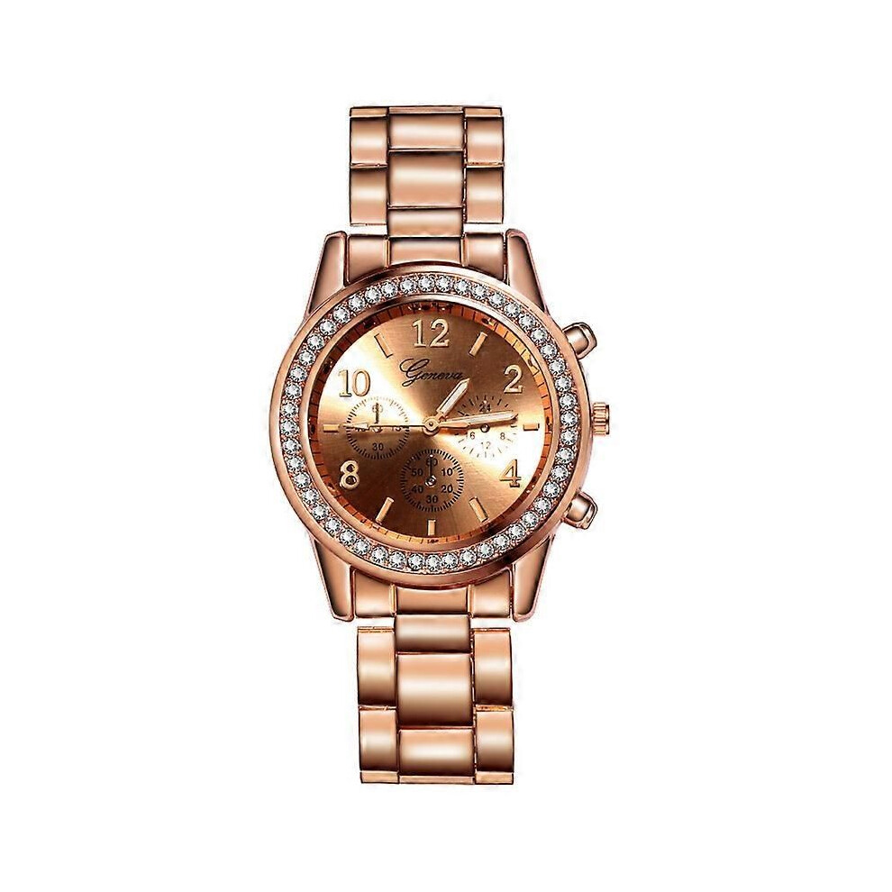 Montre femme (or rose) en argent, montre britannique de luxe à la mode pour femme avec diamants, montre