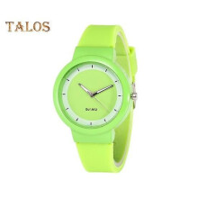(groen) Candy Color Dameshorloge Ronde wijzerplaat Siliconen band Quartz-uurwerk Dames Meisjes Casual