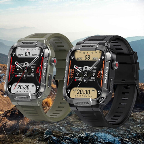 Montre connectée Gard Pro Ultra (marron), étanche, robuste, militaire, avec appels Bluetooth 1