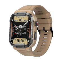 Montre connectée Gard Pro Ultra (marron), étanche, robuste, militaire, avec appels Bluetooth