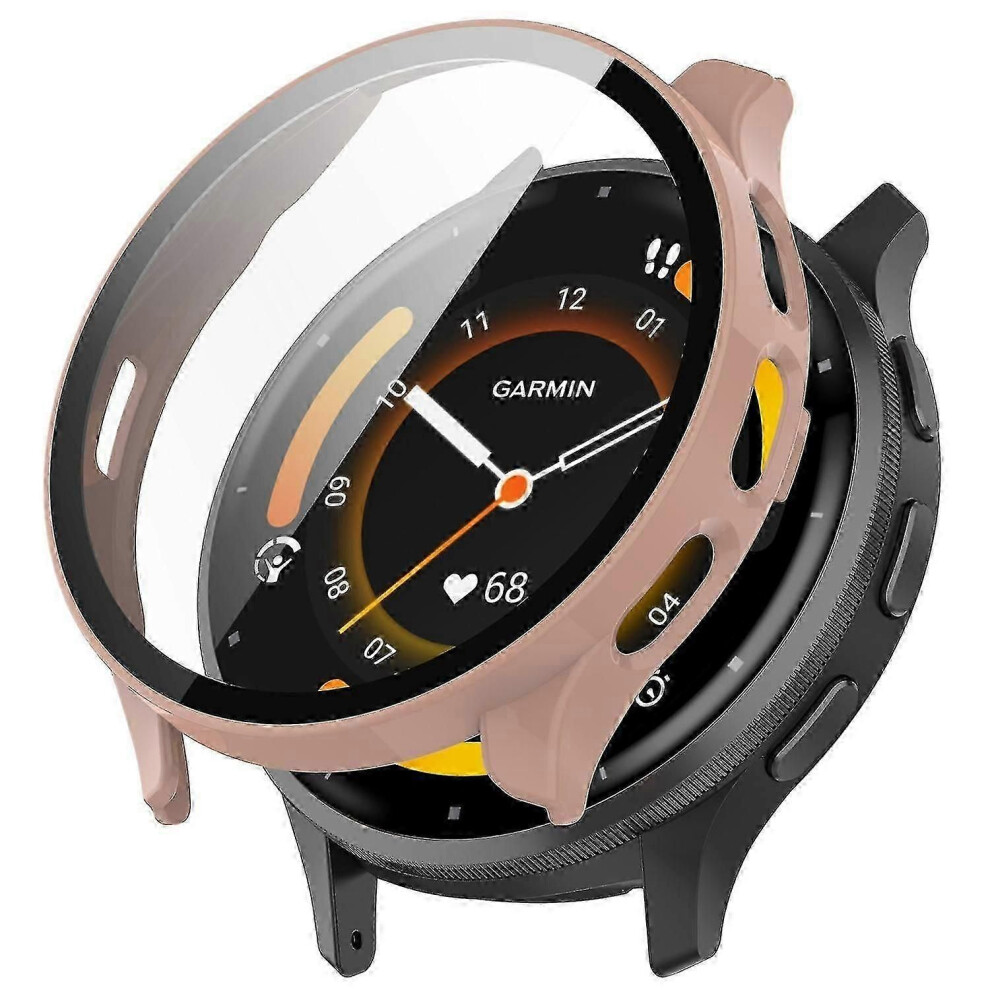 (Rose) Coque de montre résistante aux rayures Garmin Venu 3 avec protection d'écran