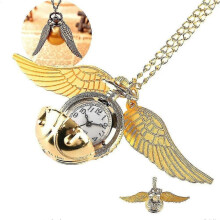 Goldener Schnatz Taschenuhr-Halskette – Harry Potter 3D-Vintage-Schmuck