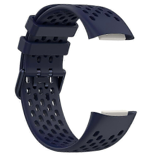 (Navy Blue-Ocean blue)Fitbit Charge 6/5 Replacement Band - Breathable Silicone Strap for Smartwatch 1