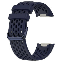 (Navy Blue-Ocean blue)Fitbit Charge 6/5 Replacement Band - Breathable Silicone Strap for Smartwatch