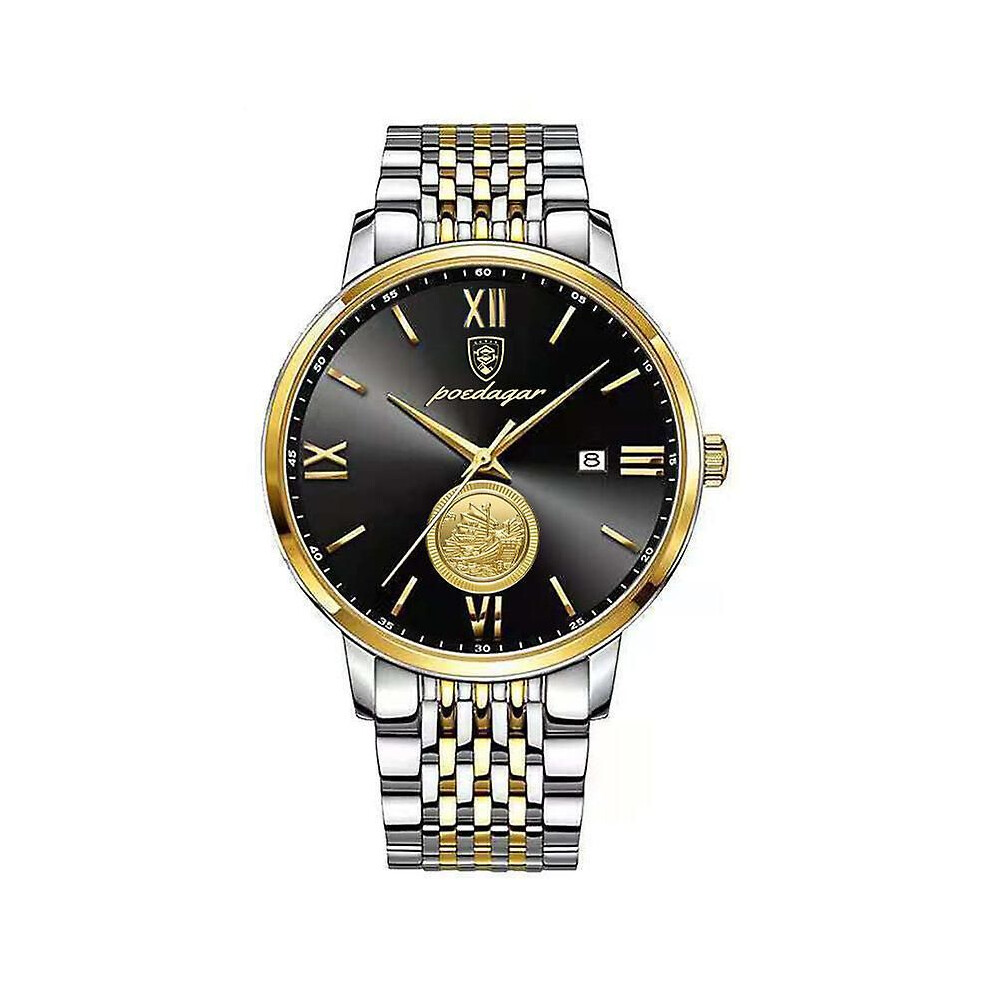 (Nouilles noires dorées) Montre homme lumineuse et étanche importée