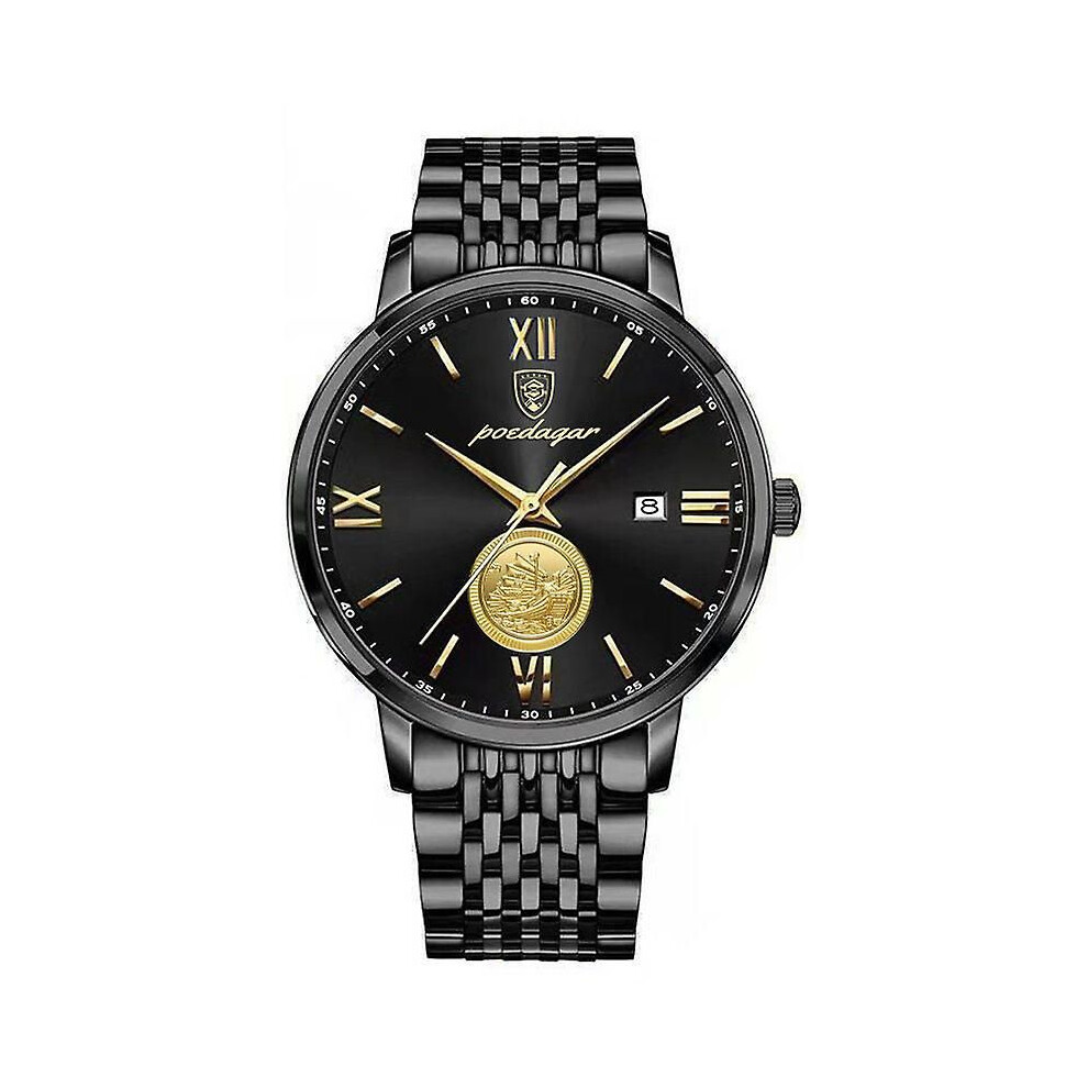 (Coque noire surface noire) Montre homme lumineuse étanche importée