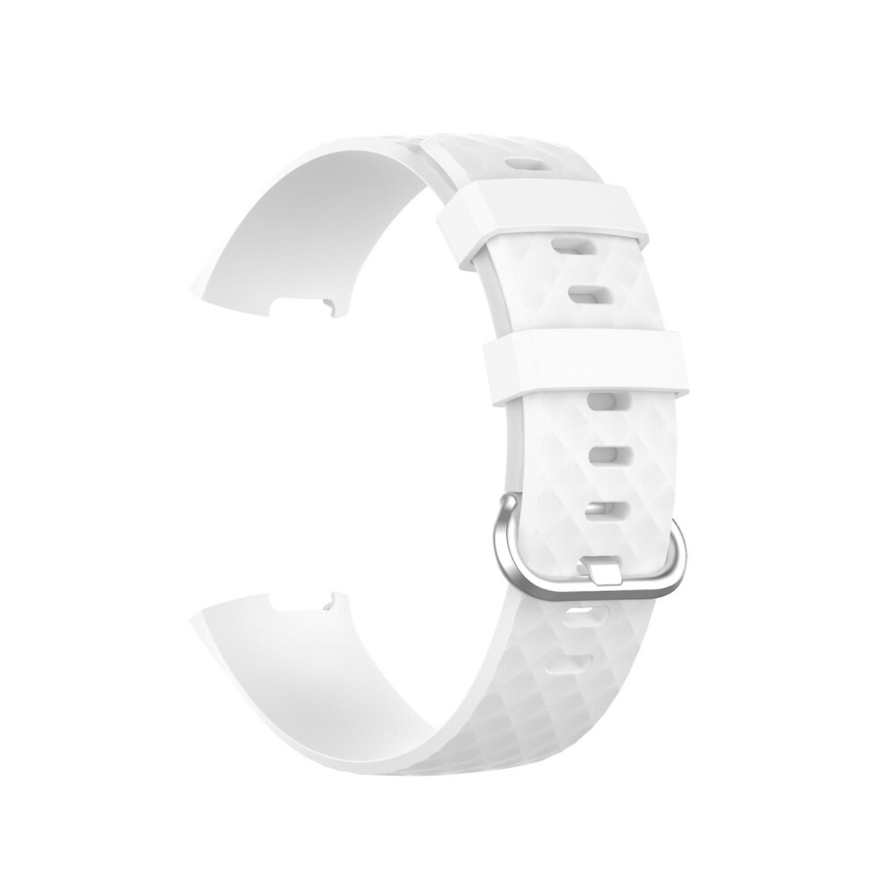 (L-Blanc) Bracelet de rechange souple Hiborth pour montre connectée Fitbit Charge 3/4