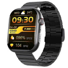 (Bambou noir) Montre connectée F100 pour la santé, surveillance de l'électrocardiogramme, de la glycémie