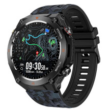 (Nero mimetico) KC82 Orologio intelligente GPS per esterni con chiamate Bluetooth, bussola, altitudine,