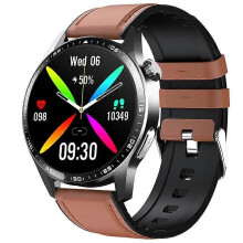 F400 1,55 Zoll Bildschirm Smart Watch Schwarz Braun Leder