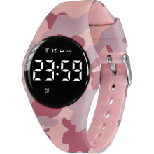 (24-ArmyRed)Lastenkello, Digitaalinen kello pojille Tytöille, Urheilukello Fitness Trackerilla, Herätyskello,