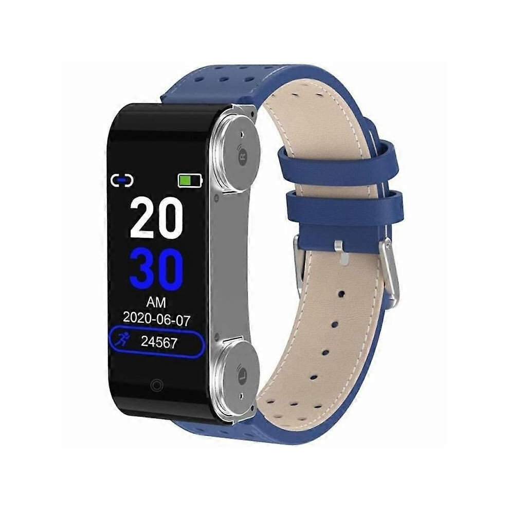 Montre connectée 2 en 1 L890 (bleue) avec écouteurs Bluetooth et moniteur d'activité physique