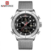(SB) Herrklocka Lyxmärke Herr Militär Sport Quartz Armbandsur Rostfritt Stål LED Digital Klocka