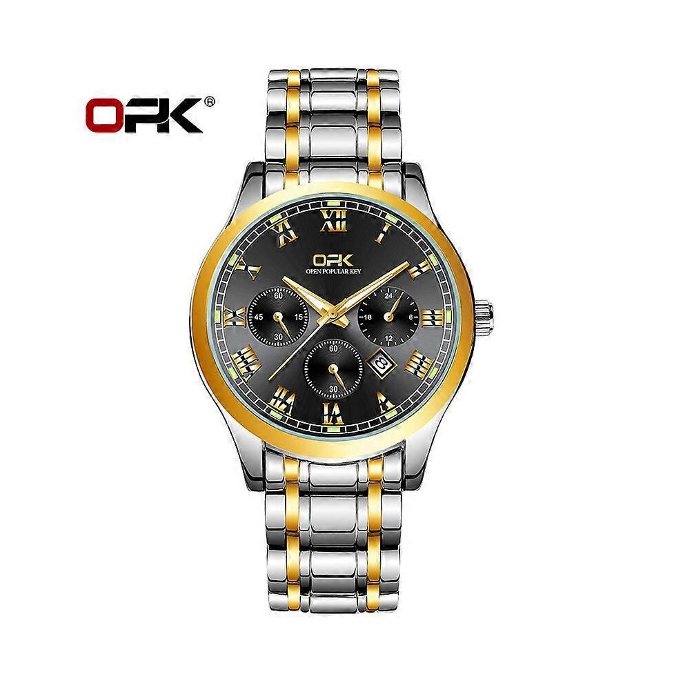 Montre à quartz pour homme OHPA OPK8119 (41 mm) (noir entre les bandes d'acier)
