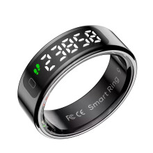 (12-Schwarz) Ola Esporte R12 Smart Ring Damen Herren Touchscreen Gesundheitsmanager Herzfrequenz Blutsauerstoffmonitor