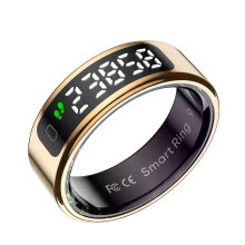 (11-Gold)Ola Esporte R12 Smart Ring Naiset Miehet Kosketusnäyttö Terveyspäällikkö sykeveren happimittari