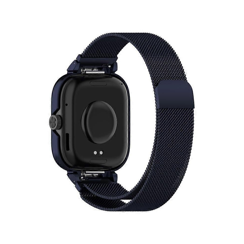 Bracelet magnétique (bleu) compatible avec Xiaomi Redmi Watch 5 / Watch 5 eSIM / Watch 4 avec métal