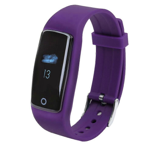 Multifunktions-wasserdichte Bluetooth-Uhr Herzfrequenz-Fitness-Tracker Schlafmonitor (lila)