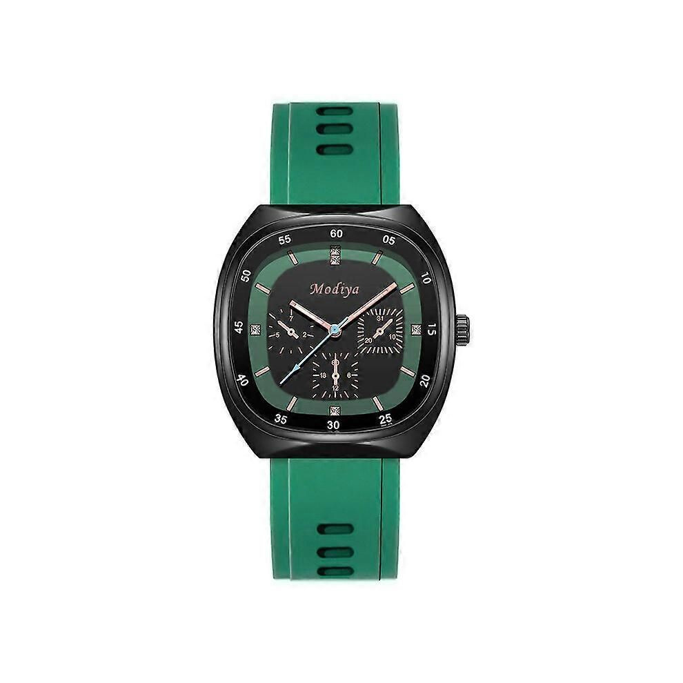 Montre connectée à trois yeux en silicone pour homme et femme (verte)