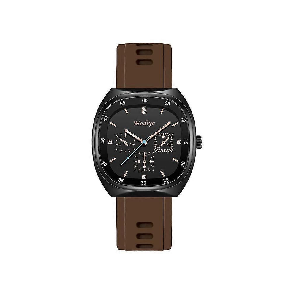 Montre connectée à trois yeux en silicone (marron) pour hommes et femmes