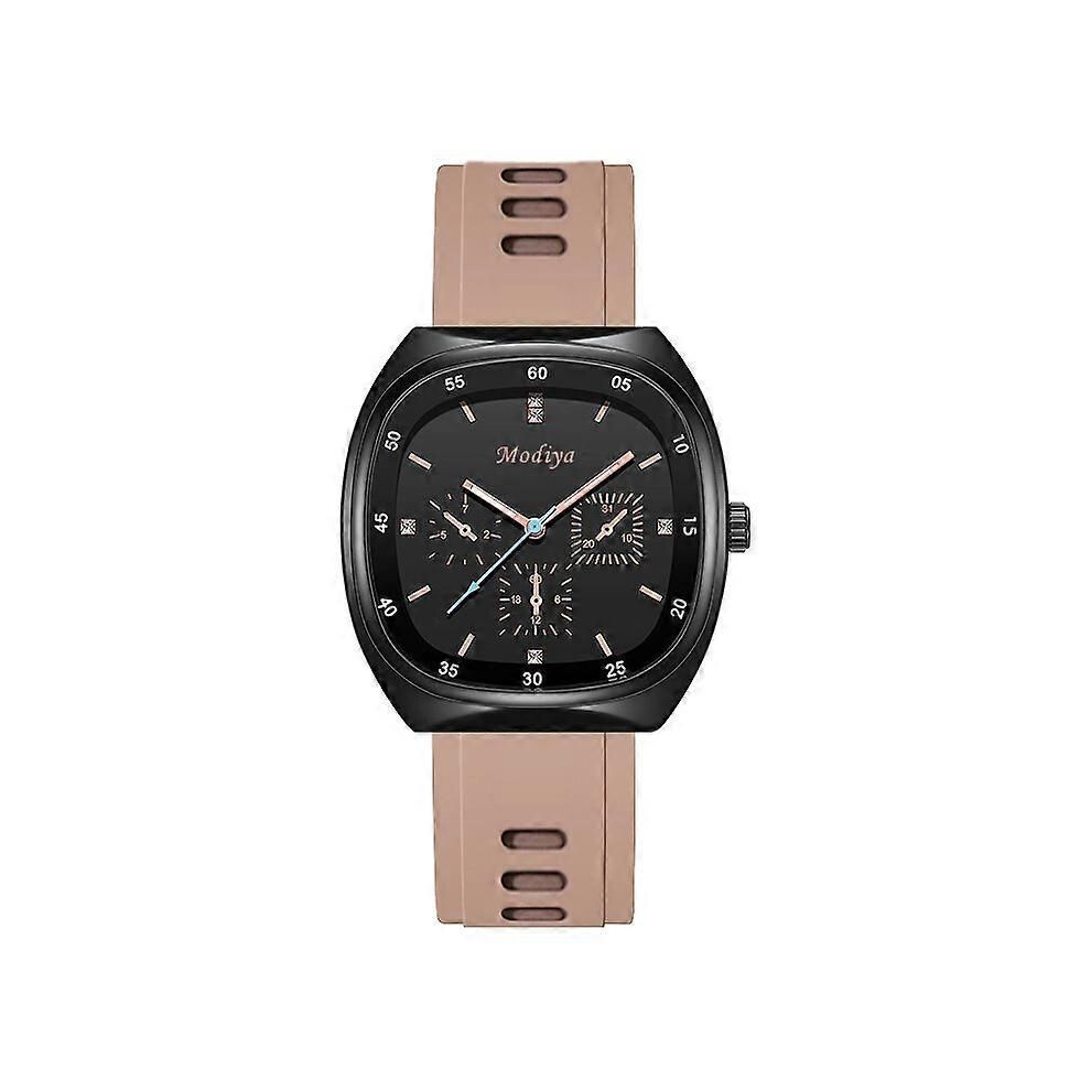 Montre connectée à trois yeux en silicone pour hommes et femmes (rose)