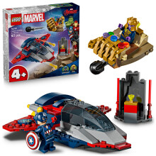 LEGO Marvel 76319 Capitan America contro Thanos - Giocattolo aereo per bambini dai 4 anni in su