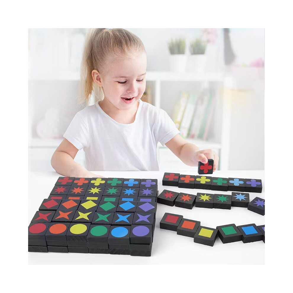 Qwirkle Early Educational Toys Wooden Parent Child Two Player Chess Gift Game