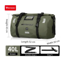 (40L-Groen) Waterdichte motorfietstas voor op reis, droge bagage, roltas voor buiten, 40/66 motorfietsbagage
