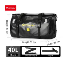 (40L-Zwart) Waterdichte motorfietstas voor op reis, droge bagage, roltas voor buiten, 40/66 motorfietsbagage