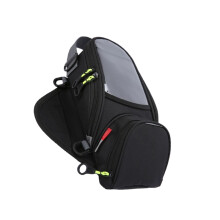 (Zilver)Zwarte Unisex Motorfiets Tanktas Multifunctionele Kleine Oliereservoir Pakket Magnetische Gasolie